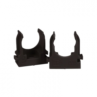 Купить Держатель Ecoplast 41525-10BL CFQ25 (клипса) для труб, для монтажного пистолета D25мм, цвет чёрный (
