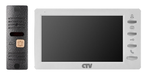 Комплект CTV-DP1701S W(белый), 7" видеодомофона  в одной коробке (вызывная панель CTV-D10 Plus и  мо