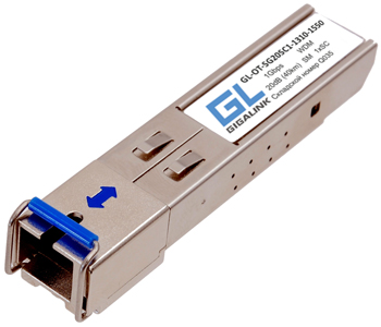 Купить Модуль GIGALINK SFP, WDM, 1Гбит/c, одно волокно SM, SC, Tx:1550/Rx:1310 нм, 20дБ (до 40 км) DDM