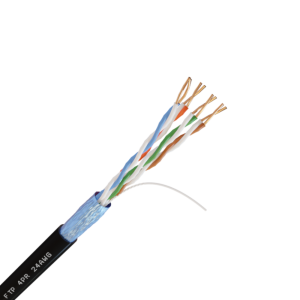 Кабель FTP CAT 5E 4PAIRS 24AWG outdoor, уличное исполнение, экранированный кабель, диаметр жилы 0.5м