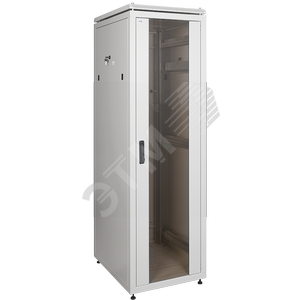Шкаф сетевой 19дюйм ITK LINEA N 24U 1250x600х800мм., стеклянная передняя дверь, задняя металлическая