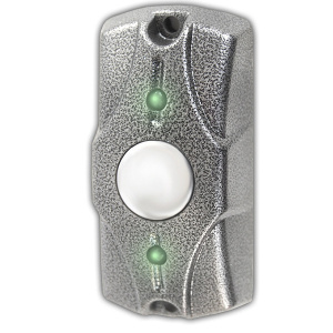 Кнопка выхода ЦИКЛОП(серебро) накладная, НО, металлическая, с индикацией, 40х80х25 мм
