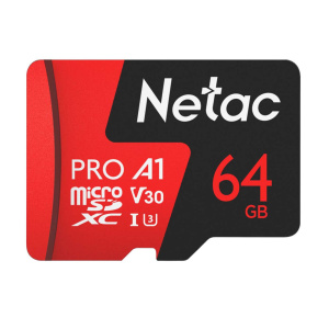 Карта памяти microSD 64Gb P500 Netac Extreme Pro + SD ADAPTER