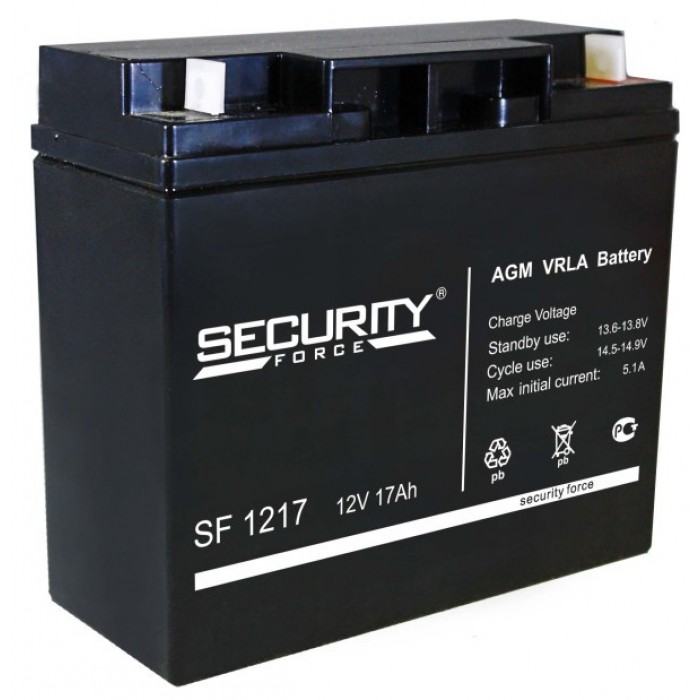 Аккумулятор SF1217,12В/17Ач. Security Force 
