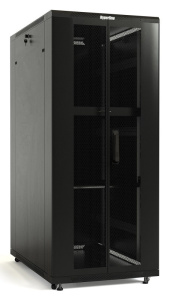 Шкаф 19" 47U напольный, 2277x800х1000 мм (ВхШхГ), передняя дверь: двойная распашная, перфорация, зад