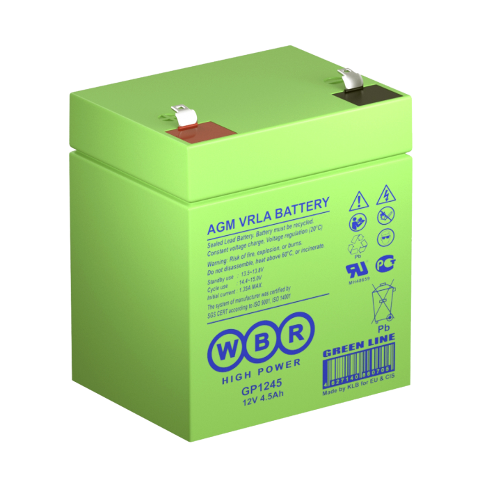 Аккумулятор GP1245 12V 4,5А/ч WBR