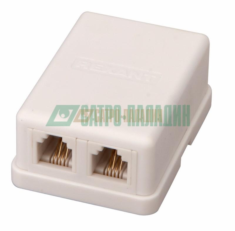 Розетка телефонная 2хRG-12 6P-4C. REXANT