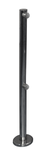 Стойка ограждения торцевая SOT-1-32М хром с двумя муфтами для крепления труб ограждения 32 мм