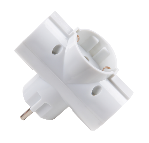 Купить Тройник AD-3G-R, 3 гнезда 16 А/3500 Вт. ЗЕМЛЯ. Jazzway 