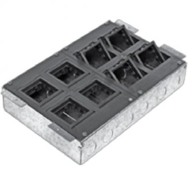 Купить Люк Ecoplast 70083 LUK/8 в пол на 8 модулей с суппортом и коробкой (45х45мм) 70080+70180, сталь