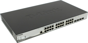 Коммутатор DGS-1210-28MP, настраиваемый WebSmart с 24 портами 10/100/1000Base-T и 4 комбо-портами 10