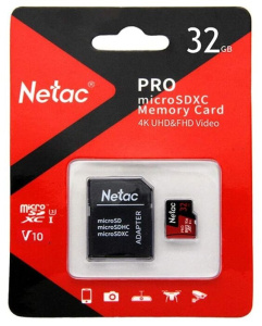 Карта памяти microSD 32Gb P500 Netac Extreme Pro + SD ADAPTER