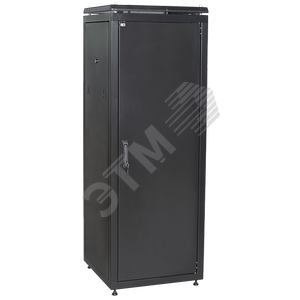 Шкаф сетевой 19дюйм ITK LINEA N 24U 600х800 мм металлическая передняя дверь черный