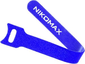 Стяжка-липучка NIKOMAX с мягкой пряжкой, 240х16мм, для пучков до 65мм, синяя, уп-ка 10шт.