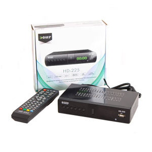 Ресивер ЭФИР HD-225 цифровой, метал, дисплей DOLBY DIGITAL. формат DVB T/T2, формат DVB-C, до 1080p,