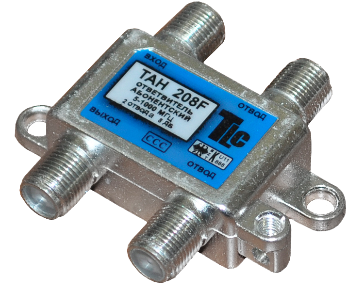 Ответвитель TAH 216F на 2 отвода на 16 dB,5-1000MHz, F-разъем. TLC