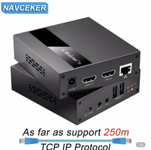 Удлинитель HDMI сетевой, IP RG45 Ethernet, квм-удлинитель USB HDMI 200m. по  UTP/STP, CAT5/CAT6. Nav