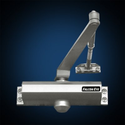 Купить Доводчик FE-B4W (серебро) на дверь весом 65-85кг. Литой алюминиевый корпус, регулируемая скорость за