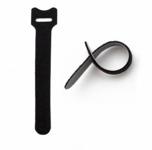 Стяжка-липучка NIKOMAX с мягкой пряжкой, 150х12мм, для пучков до 35мм, черная, уп-ка 10шт.