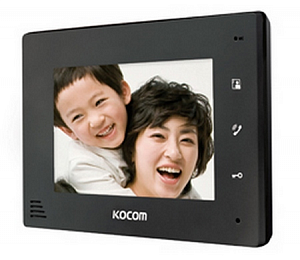 Видеодомофон KCV-A374SD 12V(чёрный), цветной. 7" (PAL/NTSC), 4-х проводный. Подключение до 2 вызывны