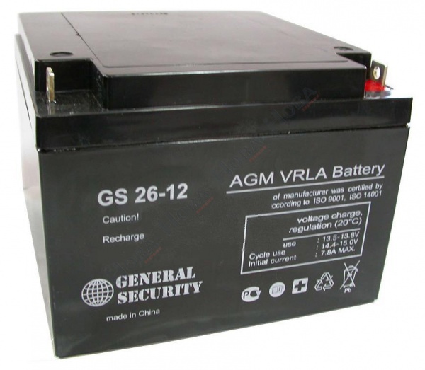 Купить Аккумулятор GS 12V- 26А/ч General Security 