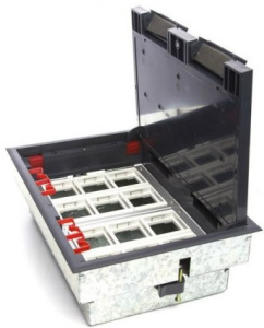 Люк Ecoplast 70012 LUK/12 в пол на 12 модулей (45х45мм) в комплекте с коробкой и суппортами