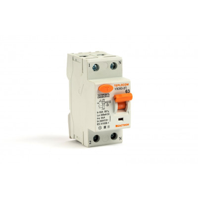Купить Устройство Защитного Отключения 6kA 300mA 2П 63А тип АС 240/4150В TEPLOCOM