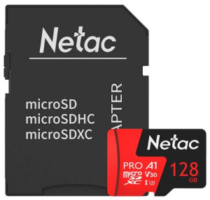 Карта памяти microSD 128Gb P500 Netac Extreme Pro + SD ADAPTER
