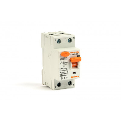 Купить Устройство Защитного Отключения 6kA 100mA 2П 40А тип АС 240/415В TEPLOCOM