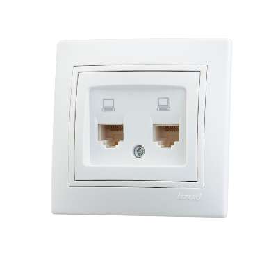 Купить Розетка компьютерная 2-м СП Мира RJ45 бел./бел. Lezard 701-0202-141