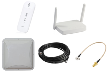 Купить Aнтенна для загородного дома с усилителем  4G комплект для дома с USB модемом и Wi-Fi роутером Мелда