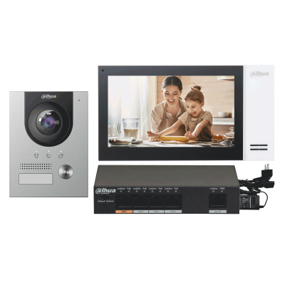 Купить Комплект видеодомофона DHI-KTP01(F) Комплект DH-VTO2202F-P+DH-VTH2421FW-P (с 2-мя монтажными коробка