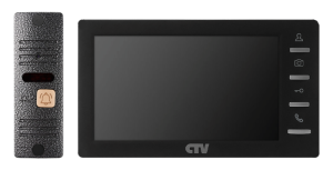 Комплект CTV-DP1701S В(чёрный), 7" видеодомофона  в одной коробке (вызывная панель CTV-D10 Plus и  м
