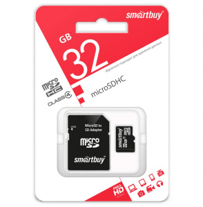 Карта памяти microSDXC 32Gb Smart Buy, class 10 