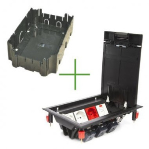 Люк Ecoplast 70082 LUK/8P в пол на 8 модулей с суппортом и коробкой (45х45мм) 70081+70160,пластик