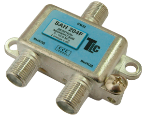 Сплиттер(делитель) SAH 204F на 2 выхода, 5-1000 Мгц, 4 db. TLC