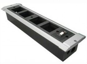 Блок настольный с выключателем нагрузки на 4 модуля (45х45мм) для крепления к столу (алюминий) ,IP20
