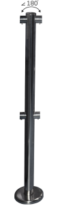 Стойка ограждения промежуточная SOT-2-32М средняя хром с четырьмя муфтами для крепления труб огражде