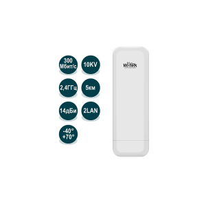 Точка доступа WI-CPE211 v2 Точка доступа IEEE 802.11b/g/n 2,4ГГц до 300Мбит/c
Мощность передатчика 