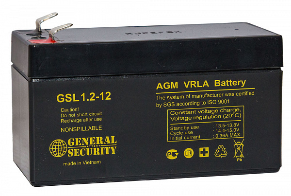 Купить Аккумулятор GSL 12V- 1,2А/ч. General Security