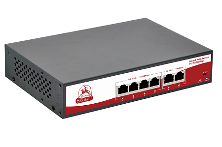 Купить Коммутатор PoE Sarmatt SR-PS0420FBL 6 портов