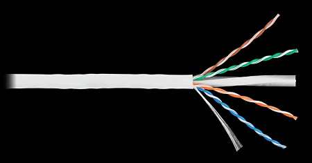 Купить Кабель NKL 4140C-WT NIKOLAN U/UTP 4 пары, Кат.6 (Класс E), тест по ISO/IEC, 250МГц, одножильный, BC 