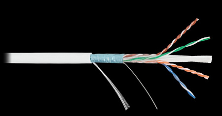 Купить Кабель NKL 4240C-WT NIKOLAN F/UTP 4 пары, Кат.6 (Класс E), тест по ISO/IEC, 250МГц, одножильный, BC 
