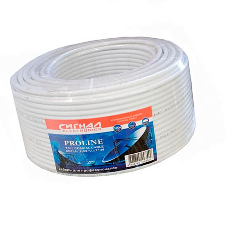 Купить Кабель RG-6 Signal Proline(75 Ом) коаксиальный / 1.02(жила)/ 48*0.12(оплетка) CCS/AL, Signal Prolin