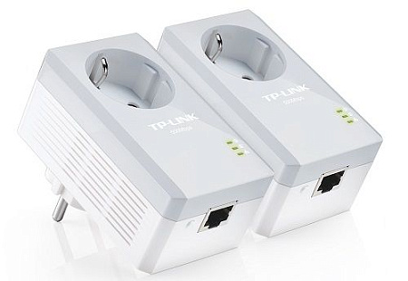 Купить Сетевой адаптер TL-PA4010P KIT 500 Мбит/с, Fast Ethernet, со встроенной розеткой, 2 шт. Powerline TP
