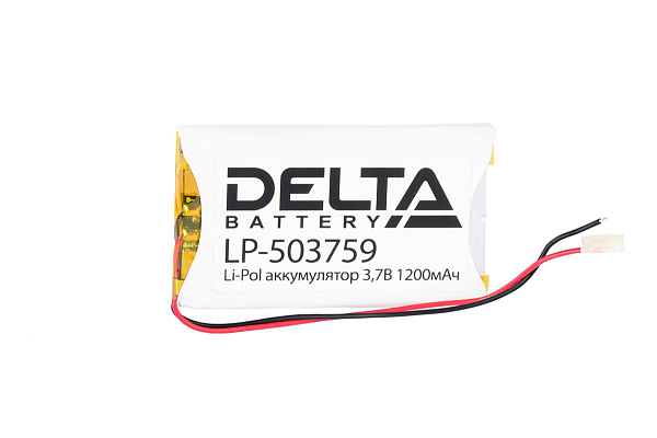 Купить Аккумулятор Delta LP-503759 призматический (Li-Pol) 1200мАч 3.7 В