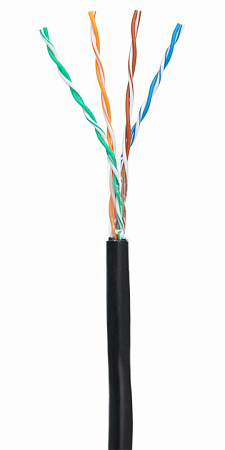 Купить Кабель CCA-UU004-5E-PE-BK NETLAN U/UTP 4 пары, Кат.5e, 100МГц, одножильный, CCA (омедненный алюминий