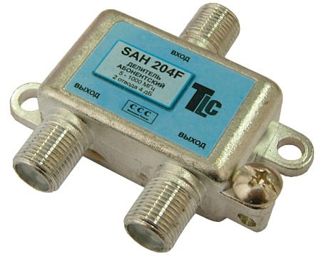 Шаблон ALT 
Купить Сплиттер(делитель) SAH 204F на 2 выхода, 5-1000 Мгц, 4 db. TLC
