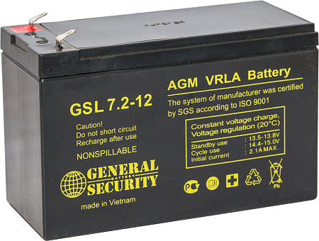 Купить Аккумулятор GSL 12V- 7.2А/ч. General Security 