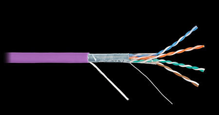 Купить Кабель NKL 4200C-VL NIKOLAN F/UTP 4 пары, Кат.5e (Класс D), тест по ISO/IEC, 100МГц, одножильный, BC